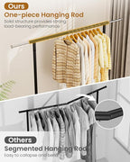 Heavy Duty Clothes Rack, Metal Clothing Rack Load 450 LBS, Rolling Coat Racks for Hanging Clothes with Lockable Wheels, Wardrobe Closet Garment Racks for Bedroom, Black