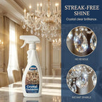 Crystal Chandelier Cleaner Spray, No-Wipe Drip Dry, Easy-to-Use Streak-Free Shine, Safe for Crystal Glass & Metal Fixtures, Ideal for High Ceiling Lighting (16.91 oz)