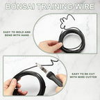 Bonsai Training Wire, 4mm x 16.4 ft Anodized Aluminum Floral Plant Training Wire Bendable Metal Stems Accessories for Gardening Branch Fixing Crafts (Black)