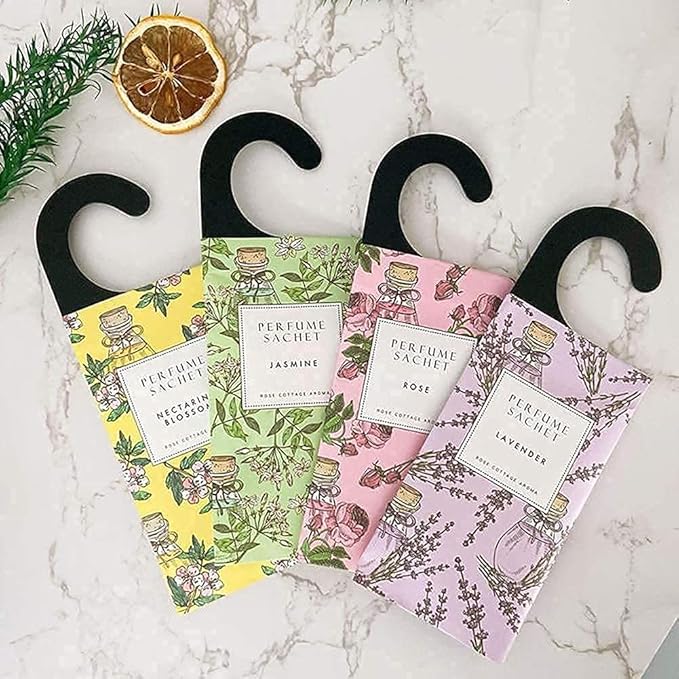 Large 12 Packs Closet Deodorizer Freshener Closet Air Freshener Home Scented Sachets Room Freshener Scents Air Freshener Closet Odor Eliminator 4 Scents Floral
