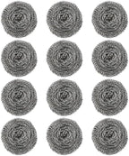 12Pcs Stainless Steel Cleaning Ball for Cleaning Dishes, Pans, Pots, Ovens, Grills, Sinks - Stainless Steel Wire Ball Kitchen