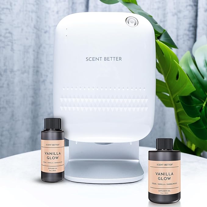 Scent Better Vanilla Glow Aroma Essential Oil Blend: an Aromatherapy Blend of Vanilla, Amber, and Sandalwood for Ultrasonic Diffusers & Nebulizers (2 Fl Oz, 60 mL)