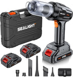 SEALIGHT Car Vacuum Portable Cordless, 21000pa High Power Handheld Car Vacuum, Two Batteries Long Endurance, 18v/120w Portable Vacuum Cleaner for Car & Home