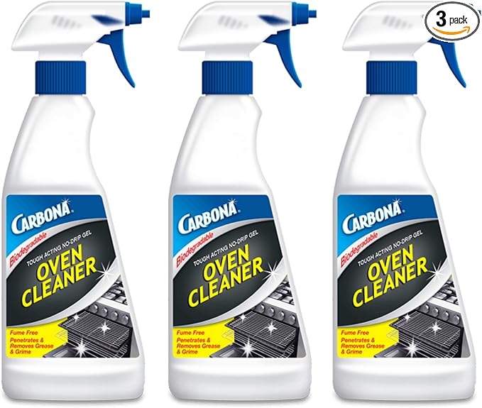 Carbona Oven Cleaner | Grease & Stain Fighting Formula | Odor Free | 16.8 Fl Oz Each, 3 Pack