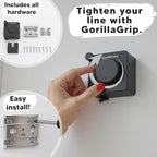 GorillaLine Basic - Retractable Clothesline Indoor Outdoor Clothes Line - Heavy Duty Clothes Drying Laundry Line - Wall Mounted Drying Rack - Air Dry Clothing - 15ft line Max Tighten with GorillaGrip