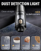 Handheld Car Vacuum Portable Cordless, 21000Pa High Power Handheld Vacuum with 2 Gear Adjustment - Brushless Motor，4 in 1 Air Duster and Vacuum Cleaner with LED Light，Dual Filters，for Home Car Office