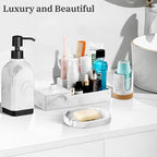 Luxspire Soap Dish, Bar Soap Holder, Soap Tray with Raised Design, Oval Soap Dish Soap Container for Bathroom Sink Kitchen Counter, Gravel White