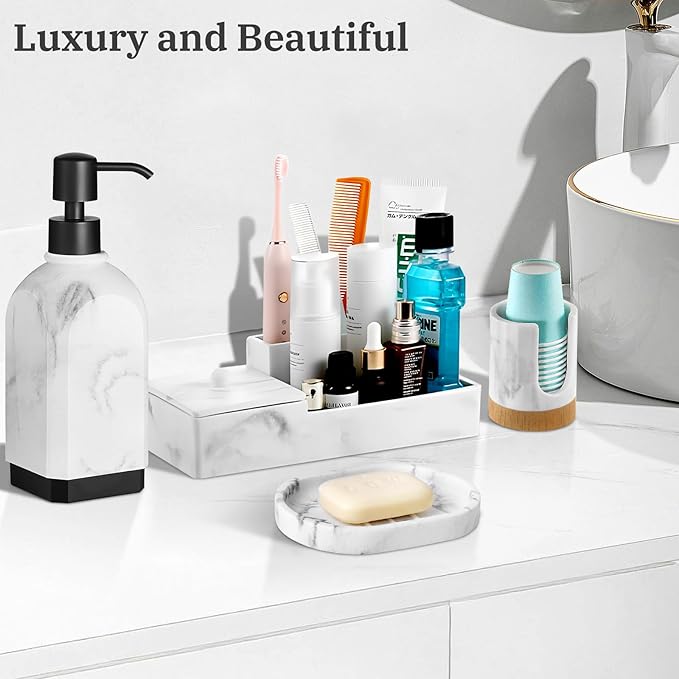 Luxspire Soap Dish, Bar Soap Holder, Soap Tray with Raised Design, Oval Soap Dish Soap Container for Bathroom Sink Kitchen Counter, Gravel White