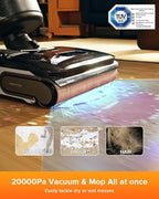 roborock F25 LT Wet Dry Vacuum Cleaner and Mop, 20000Pa Cordless Vacuum Mop Combo, 194°F Hot Water Self Cleaning & Hot Air Flash Drying, 180° Lie-Flat Hard Floor Cleaner, Edge to Edge Cleaning