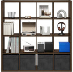 Furinno Cubicle Open Back Decorative Cube Storage Organizer, 16-Cube, Amber Pine