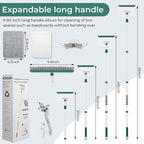 Baseboard Cleaner Tool with Handle, 60" Extendable Long Handle Baseboard Cleaner with 5 Reusable Pads for Baseboards Cleaning, Ceiling, Wall, Floor, Bathroom, Kitchen