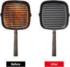 Cast Iron Cleaner Scrubber with Copper Bristle Natural Bamboo Scrubber for Cast Iron Skillets, Dutch Ovens, Pots & Grill Pans