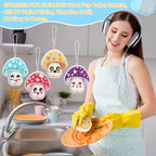 8 Pack Cute Kitchen Sponges Dish Set Compressed Non-Scratch Reusable Kitchen Cleaning Household Sponges for Dishes, Pans, Kitchen, Fruit, Plate, Bathroom(Mushroom)