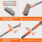BITOPE Floor Scrub Brush with Long Handle, Heavy Duty Deck Scrubber with Stiff Bristles,Garage Concrete Cleaner Tool for Cleaning Tile Patio Outdoor Porch Indoor Kitchen Shower Bathroom