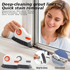2 in 1 Groove Cleaning Brush, Easy to Store Window Track Cleaning Tools, Multifunction Window Track Cleaner, Track Cleaning Tools Suitable for Sliding Door Tracks, Shutter Door Window Track(Orange)