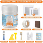 Dry Wall Patch Repair Kit, 22OZ Spackle Wall Repair Paste White Putty with Scraper Mesh Tape, Drywall Hole Repair Patch Kits for Wall Surface Fill Quick & Sheetrock Ceiling Crack Damage Mending