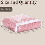 Kingdder 16 Pcs Clear Zippered Storage Bags Plastic Sweater Bags with Zipper 10 x 10 x 2.5 Inch Vinyl Sheet Organizer and Storage for Clothing Blankets Sheet Linen Bed Pillow Cube Organizer