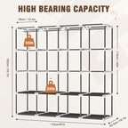 Neatrays Wardrobe Closet, 66 Inch Portable Closet for Hanging Clothes, Large Capacity Clothes Rack Organizer with Cover & 4 Hanging Rods & 8 Storage Shelves & 2 Side Pockets (Black)