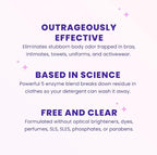 Lume Laundry Stink Eraser - Detergent Booster & Sink Soak - Eliminates Body Odor In Clothes - Odor Blasting Enzyme Blend - Makes Your Detergent Work Better - Free And Clear - 8 fluid ounces (2 Pack)