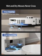 DREAME X40 Ultra Robotic Vacuum with Removable & Liftable Mop, 12,000Pa Suction, Side Brush Extensive Cleaning, 158°F Mop & Washboard Self Cleaning, Auto-Empty, Auto Refill, liftable Brushes White