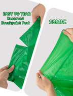 200 Count 100% Biodegradable & Compostable Trash Bags - 30-33 Gallon, 18 Microns, 32x38 Inches, Green Eco-Friendly