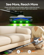 YONNDER Cordless Vacuum Cleaner, 48KPA/550W/60Mins Powerful Stick Vacuum for Home, Anti-Tangle, Self-Standing, Lightweight, Charging Dock, Vacuum Cleaner for Hardwood Floor/Carpet/Pet Hair/Car, M1