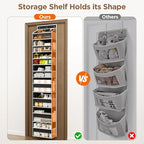 Over The Door Organizer, 8 Shelf Door Hanging Organizers with 8 Large Capacity Pockets, Back of Door Organizer Storage Hanging Shelves for Closet Bathroom Bedroom Nursery