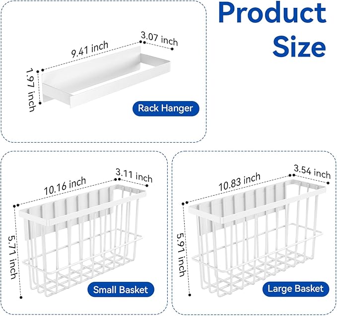Magnetic Dryer Ball Holder and Magnetic Hanger Holder for Laundry Room Organization and Storage, Magnetic Lint Bin for Laundry Room, Iron Basket Dryer Ball Container for Laundry Room Storage (White)