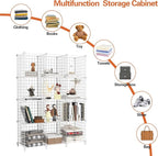 AWTATOS 12 Cube Storage Wire Closet Organizers DIY Stackable Storage Shelves Bookcase Cabinet for Home Office, White