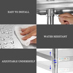 STABLEINK NSF Stainless Steel Table, 24 x 30 Inches Metal Prep & Work Table with Adjustable Undershelf, for Commercial Kitchen, Restaurant, Hotel and Garage