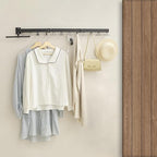 JOOM Clothes Drying Rack Wall Mounted,Folding Clothes Drying Rack,Retractable,Collapsible(Tri-Fold,Upgrade Hook),Wall Mounted Drying Rack for Laundry Balcony Bathroom (Black)