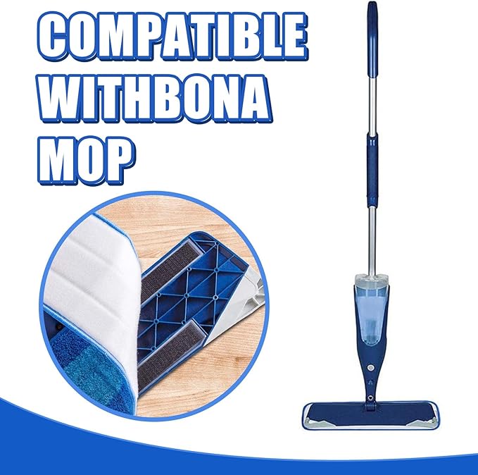 8 Pieces Microfiber Cleaning Pads Compatible with Bona Mop Reusable 18 Inch Replacement Cleaning Pads Washable Refills Replacement Heads for Floor Cleaning