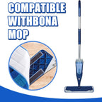 4 Pieces Microfiber Cleaning Pads Compatible with Bona Mop Reusable 18 Inch Replacement Cleaning Pads Washable Refills Replacement Heads for Floor Cleaning