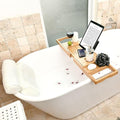 Bath Pillow and Bathtub Tray Set for Tub | Luxurious, Relaxing Home Spa Accessories with Bath Tub Pillows for Head and Neck, Foldable Bath Tray Caddy Organizer | Relaxation Gifts for Women Self Care