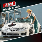 2In1 Brush And Duster For Car Exterior,Chenille Car Wash Brush Mop*1PC,Wax Cotton Car Duster Mop*1PC Remove Dust,Freely Switch A Retractable Black Steel Pole,Car Cleaning Supplies For Truck Rv Boat