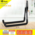 10 Pack Garage Hooks Heavy Duty Storage Organizer Wall Mount Power and Garden Tool Hangers, for Hanging Ladders, Ropes, Hose, Bulk Items