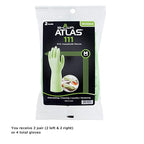 SHOWA 111 Skin-Friendly Dishwashing Gloves, Latex-Free PVC, Reusable Housekeeping Gloves with Cotton Liner, Non-Slip Grip for Kitchen & Gardening, Made in Japan, Medium, 2-Pairs
