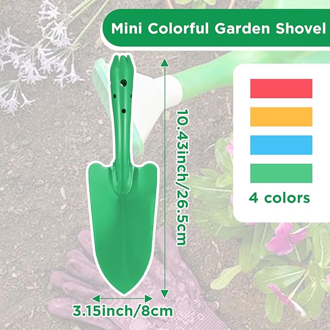 Sibba 18PCS Hand Shovel Set Garden Trowel Digging Spade Shovel Gardening Tools Sand Shovels Mini Garden Shovels for Flower Soil Planting Succulent Bulb Transplanting, Lawn Yard Farm Home (Multicolor)