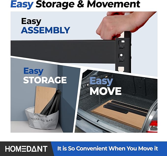 HOMEDANT 5 Tier Laminated Boltless Metal Shelving Unit Adjustable Garage Storage Utility Rack Heavy Duty Shelves Organization Multipurpose Shelf Warehouse Pantry Shed 35.9" W x 18.2" D x 71.3" H 1Pack