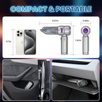 Car Vacuum Portable Cordless 20000pa High Power 4-in-1 Handheld Vacuum Cordless Rechargeable, Portable Vacuum with 3 Reusable Filter, Small Vacuums for Car Home Office & Pet(Silver Purple)