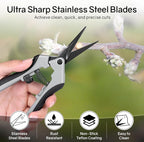 6.5" Ultra Sharp Pruning Shears - Professional Garden Scissors with Straight Stainless Steel Blades, Ergonomic Handle, Rust Resistant, Safety Lock, Trimming Scissors for Plants in Grow Tents, 2-Pack