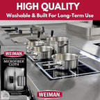 Weiman Microfiber Cloth for Stainless Steel, Safely Traps and Removes Dirt, Oil and Grime to Protect from Scratches 13.8" x 13.8" (Pack of 2)