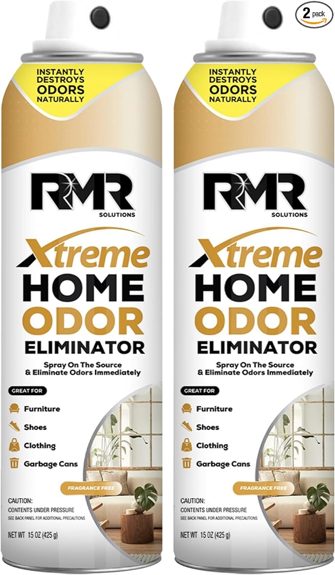 RMR Xtreme Home Odor Eliminator Spray - Neutralize Furniture, Clothing, Shoes, Garbage Cans, and More, 15 Ounces, 2-Pack, Unscented