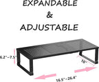 Metal Stackable Expandable Storage Shelf - Multi-Functional Home Storage Shelf, Suitable for Kitchen, Cabinet，Bathroom, Office, Garage, etc.（1PACK/Black/Large