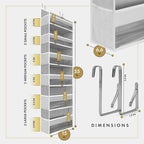 HOMELUX THEORY UPGRADED Over The Door Organizer Hanging - 100D EXTRA THICK & 50lbs HUGE CAPACITY 6Large Front & 12Side Pockets, Over The Door Shoe Organizer, Hanging Closet Organizer (Transparent 2pc)