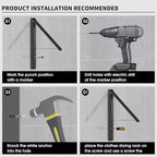 Clothes Drying Rack for Laundry Drying Rack Wall Mounted Clothes Hanger Rack Retractable Laundry Hanger Dryer Rack Space Saving Closet Organizer Aluminium (Black)