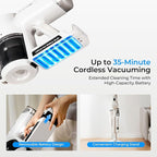 CUCKOO Powerclone Cordless Vacuum Cleaner for Home with Charging Stand, High-Suction Cordless Stick Vacuum Cleaner for Hardwood Floor and Carpet, Includes Multiple Attachments, White (CVC-A1410NW)