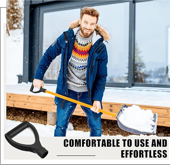 Plastic Spade Shovel D Grip Binding with 6 Post Screw 1-1/4" /32mm Inner Diameter PVC Shovel D Grip Handle Replacement for Digging Raking Tools