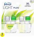 Febreze LIGHT Fade Defy PLUG Air Freshener, Bamboo, (2) .87 fl. oz. Oil Refill