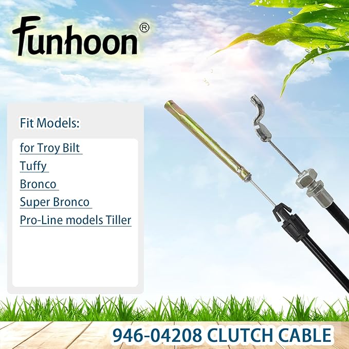 Lawn Mower Clutch Cable 946-04208 for Troy-Bilt Bronco Super Bronco Pro-Line MTD RotoTillers Tillers Replaces 746-04208 Drive Clutch Cable 1918745 GW-1918745